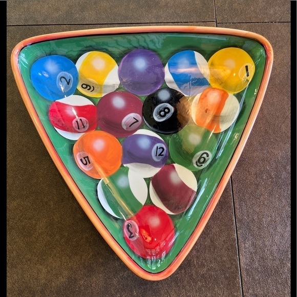 Clay Art Other - Clay Art Rack ‘Em Up Pool Ball Serving Platter or Room Decor
